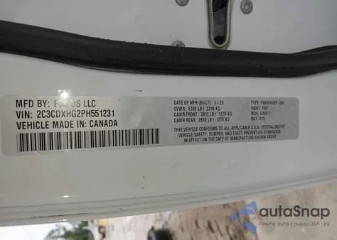 2023 Dodge Charger Gt from USA, damaged, VIN 2C3CDXHG2PH551231